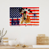 POSTER EXPOSITION ARTISTIQUE DES DROITS DES AUTOCHTONES - (Cuisine)