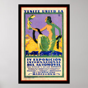POSTER EXPOSITION AUTOMOBILE VINTAGE 1925