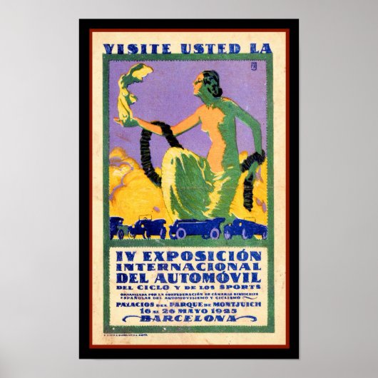 POSTER EXPOSITION AUTOMOBILE VINTAGE 1925 (Devant)