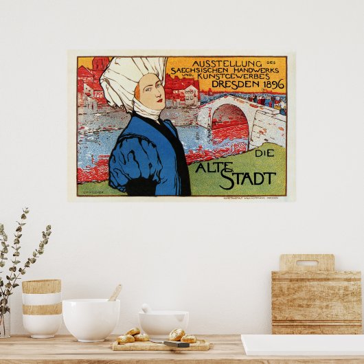 Poster Exposition d'art artisanal allemand Dresden 1896 (Cuisine)