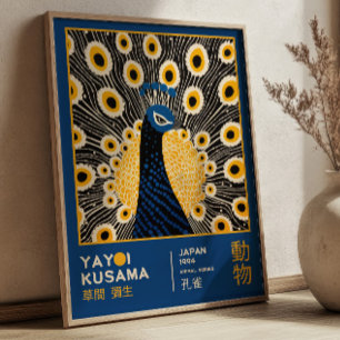 Poster Exposition d'art japonais Yayoi Kusama Peacock Bir