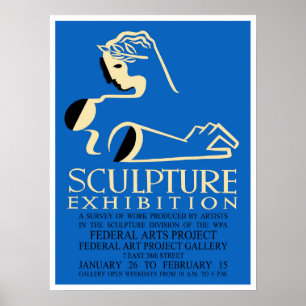 Poster Exposition de sculpture de design américain