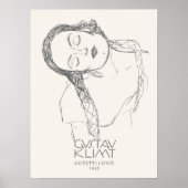 Poster Exposition Gustav Klimt Half Figure Young Woman (Devant)