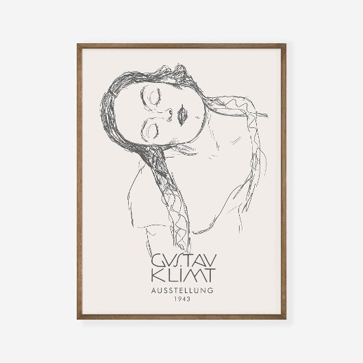 Poster Exposition Gustav Klimt Half Figure Young Woman