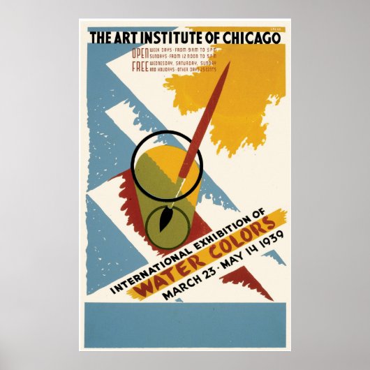 Poster Exposition internationale des aquarelles (Devant)