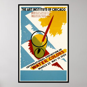 Poster Exposition internationale sur la couleur de l'eau