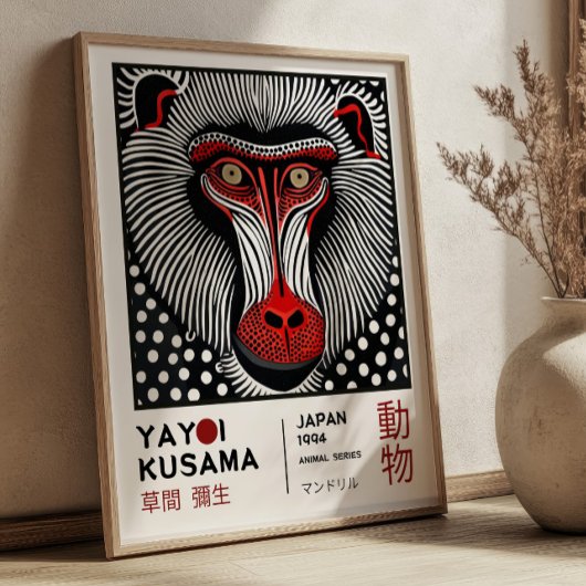 Poster Exposition Rétro Mandrill de Yayoi Kusama