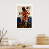 Poster Exposition Universelle de Barcelone 1929 Style Vin (Cuisine)