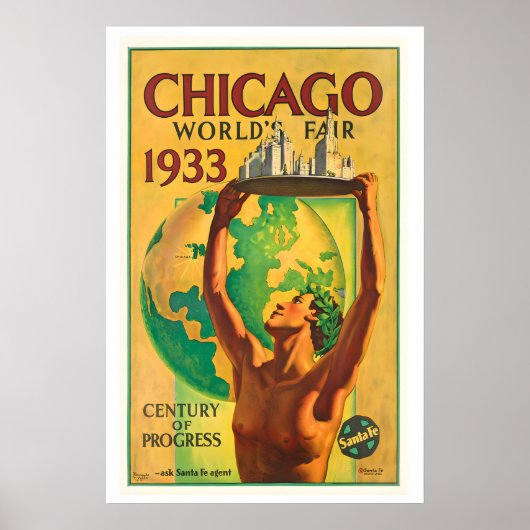 Poster Exposition universelle de Chicago 1933 Siècle de p (Devant)
