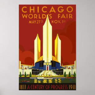 Poster Exposition universelle de Chicago de 1933