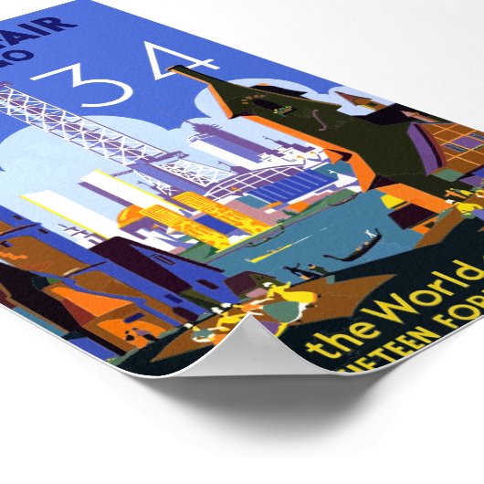 Poster Exposition universelle de Chicago de 1934 (Coin)