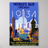 Poster Exposition universelle de Chicago de 1934 (Devant)