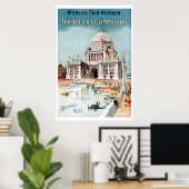 Poster Exposition vintage du monde de Chicago 1893 (Bureau à domicile)