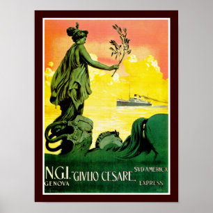 Poster Express de l'Amérique de lessive de ~ de Giulio