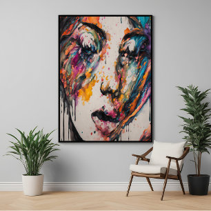 Poster Expression Abstraite Vibrante – Tomber en Amour Ar