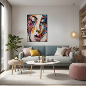 Poster Expression Abstraite vive - Tombant dans l'art de 