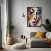 Poster Expression Abstraite vive - Tombant dans l'art de 