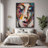 Poster Expression Abstraite vive - Tombant dans l'art de 