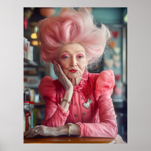 Poster Expression d'amour Kiss of Timeless Grace en rose