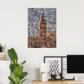 Poster Expressionnisme abstrait Big Ben Londres Drip Art (Bureau à domicile)