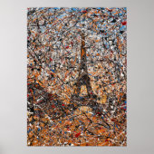 Poster Expressionnisme abstrait Paris Tour Eiffel Drip Ar (Devant)