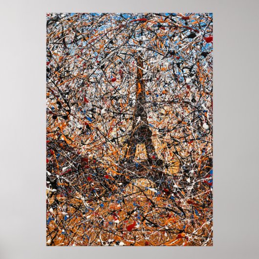 Poster Expressionnisme abstrait Tour Eiffel de Paris Art (Devant)