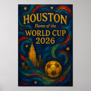 Poster Expressionniste Coupe du Monde de Houston Art de N