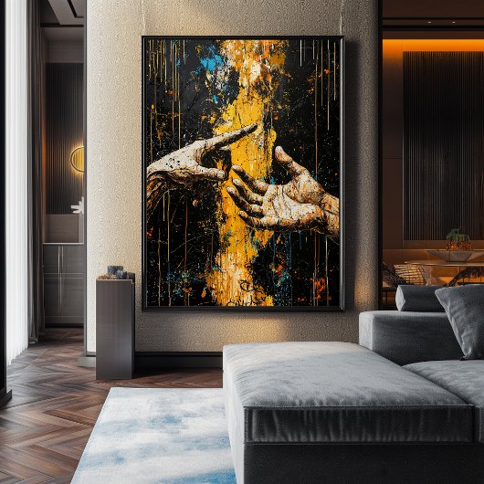 Poster Expressionniste La Création d'Adam - Bold Rethink