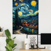 Poster Expressionniste La Nuit étoilée - Téméraire Contem (Bureau à domicile)