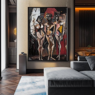 Poster Expressionniste Les Trois Grâces - Audacieux Conte