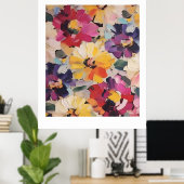Poster Expressive Abstract Flower Painting (Bureau à domicile)