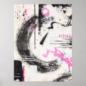 Poster Expressive wabi sabi rose abstrait peinture (Devant)