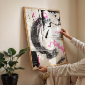 Poster Expressive wabi sabi rose abstrait peinture