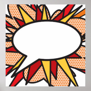 Poster EXPRIMEZ-VOUS Art Pop de Bandes Dessinées Rétro Am