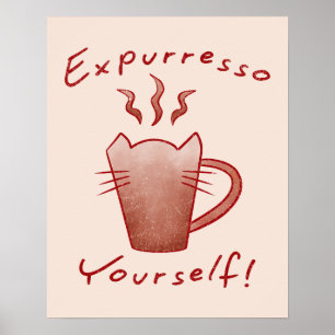 Poster Exprimez-vous Cats et café Expurresso