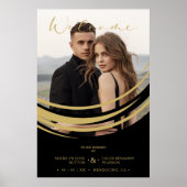 Poster Exquise Abstraite forme géométrique dorée (Devant)