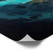 Poster Exquise Feu d'Eau Abstrait Art Moderne (Coin)