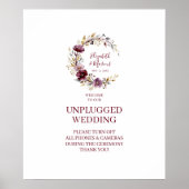Poster Exquisite Burgundy Unplugged Wedding Floral (Devant)