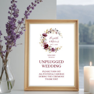 Poster Exquisite Burgundy Unplugged Wedding Floral