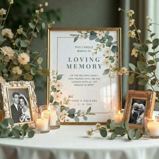Poster Exquisite Flowers & Eucalyptus Wedding Memorial