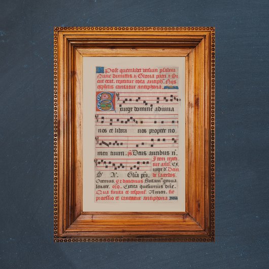 Poster Exsurge Domine Antiphon Manuscrit de Musique Médié