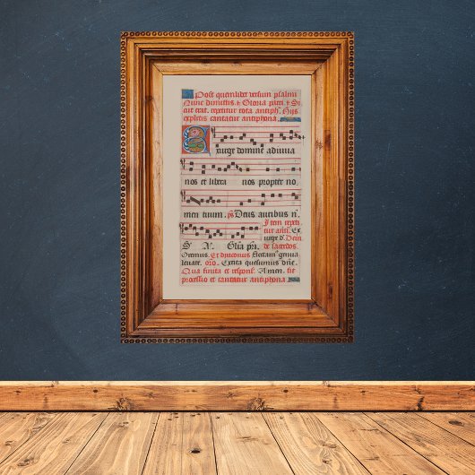 Poster Exsurge Domine Antiphon Manuscrit de Musique Médié