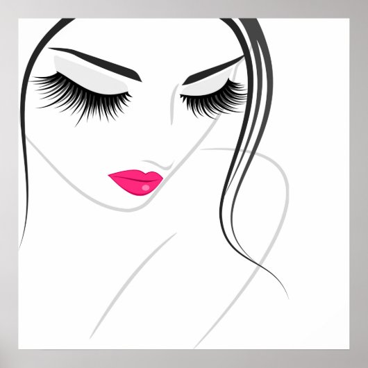 Poster Extension de la barre des cils longs (Devant)