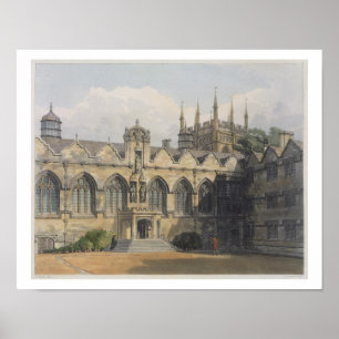 Poster Extérieur de l'université d'Oriel, illustration