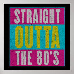 Poster Extérieur droit Les années 80 Vintage Retro Gen X