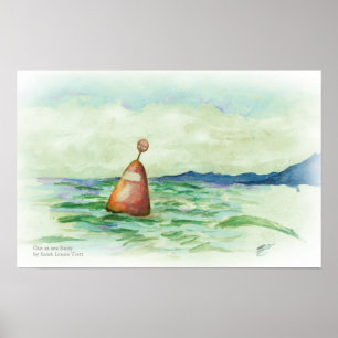Poster Extérieur en mer Bouée aquarelle imprimer