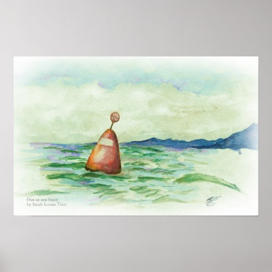 Poster Extérieur en mer Bouée aquarelle imprimer (Devant)