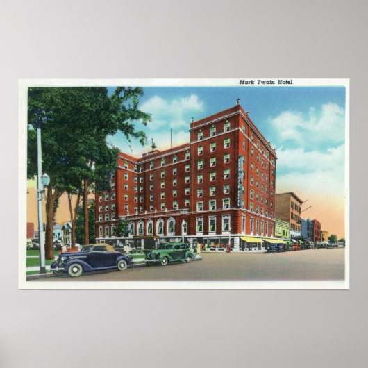 Poster Exterior View of the Mark Twain Hotel (Devant)