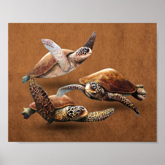Poster Extinction d'animaux de tortues marines Sauvez les (Devant)