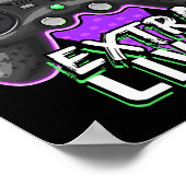 Poster Extra Lives Funky Video Game Contrôleur Retro Jeu (Coin)